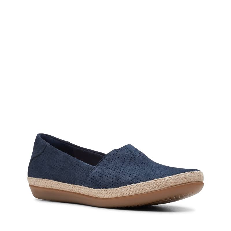 Clarks Danelly Sky Navy Suede, Womens, Size: 11 W, Blue FPI9_J4XFP77