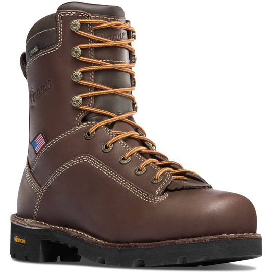 Danner Mens Brown Quarry USA 8x22 Work Boots - Alloy Toe YGP1_L7TSX95