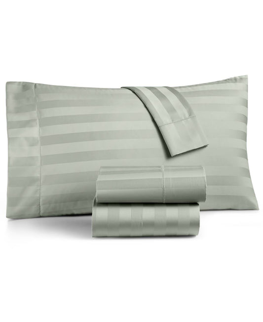 Charter Club Damask 1.5x22 Stripe 100% Supima Cotton 550 Thread Count 4 pc. Sheet Set, California King, Created for Macy&s - Gla DAP2_A7CXM21