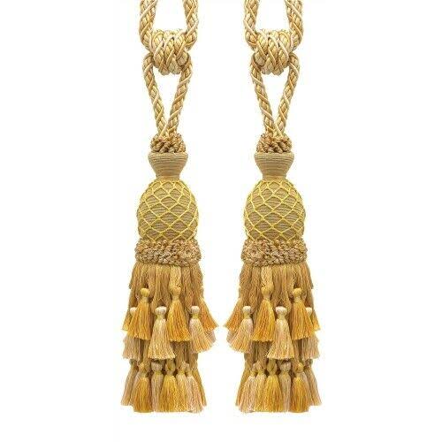 DecoPro Gold Antique Gold 11x22 Tassel Tieback Rustic Gold [Invidual] PXL1_W0YET20