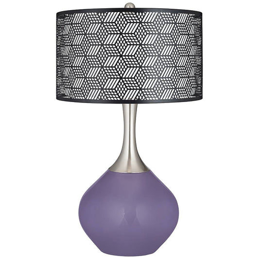 Color + Plus Purple Haze Black Metal Shade Spencer Table Lamp VZR8_Q9QRO06