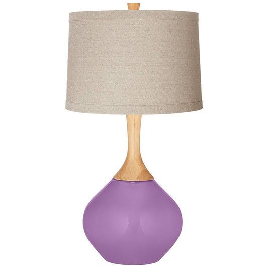 Color + Plus African Violet Natural Linen Drum Shade Wexler Table Lamp BBY5_X6RZJ29