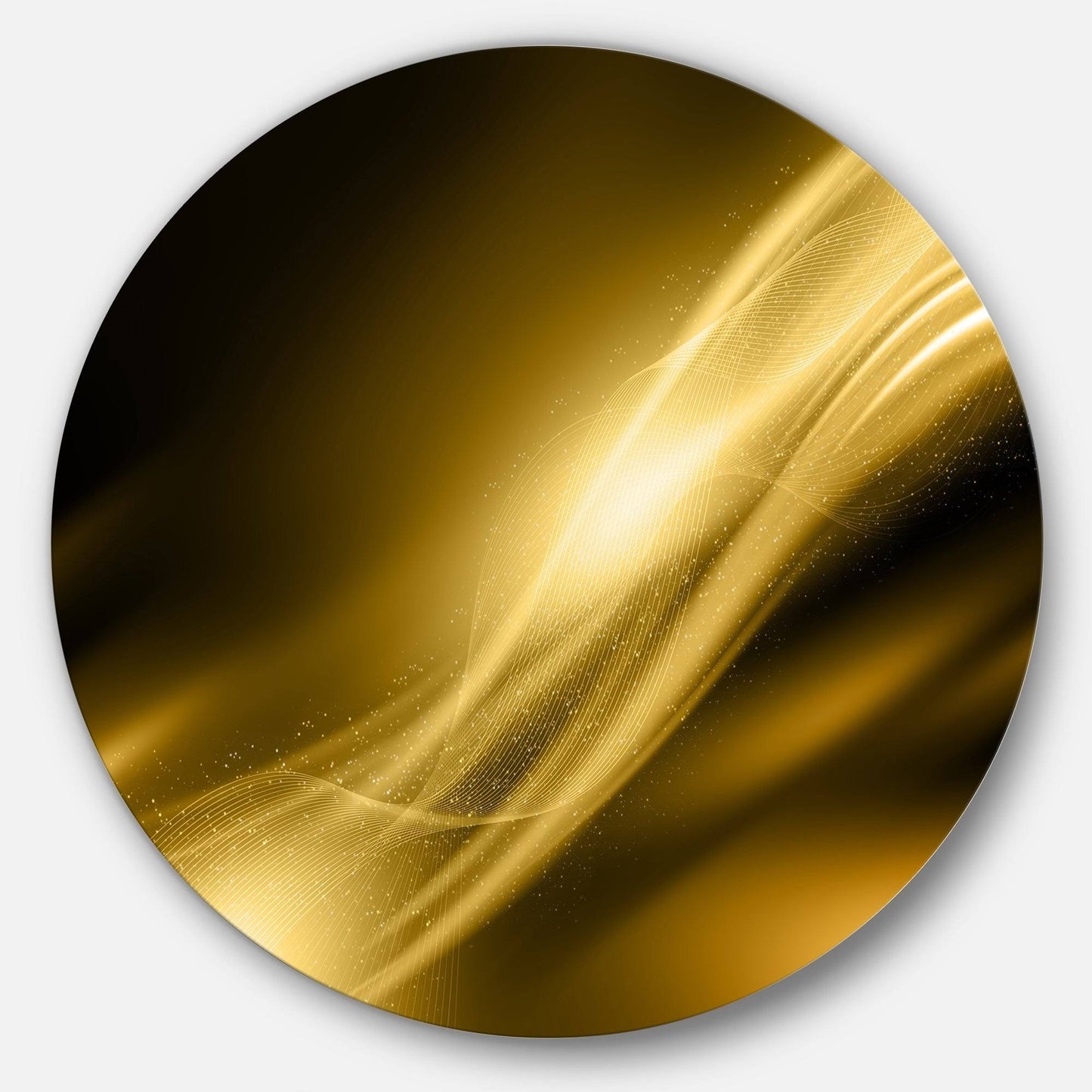 Designart Sparkle Gold Texture Pattern Abstract Digital Art Round Metal Wall Art - 29 x 29 - Disc of 29 inch VZG6_R0ZQS48