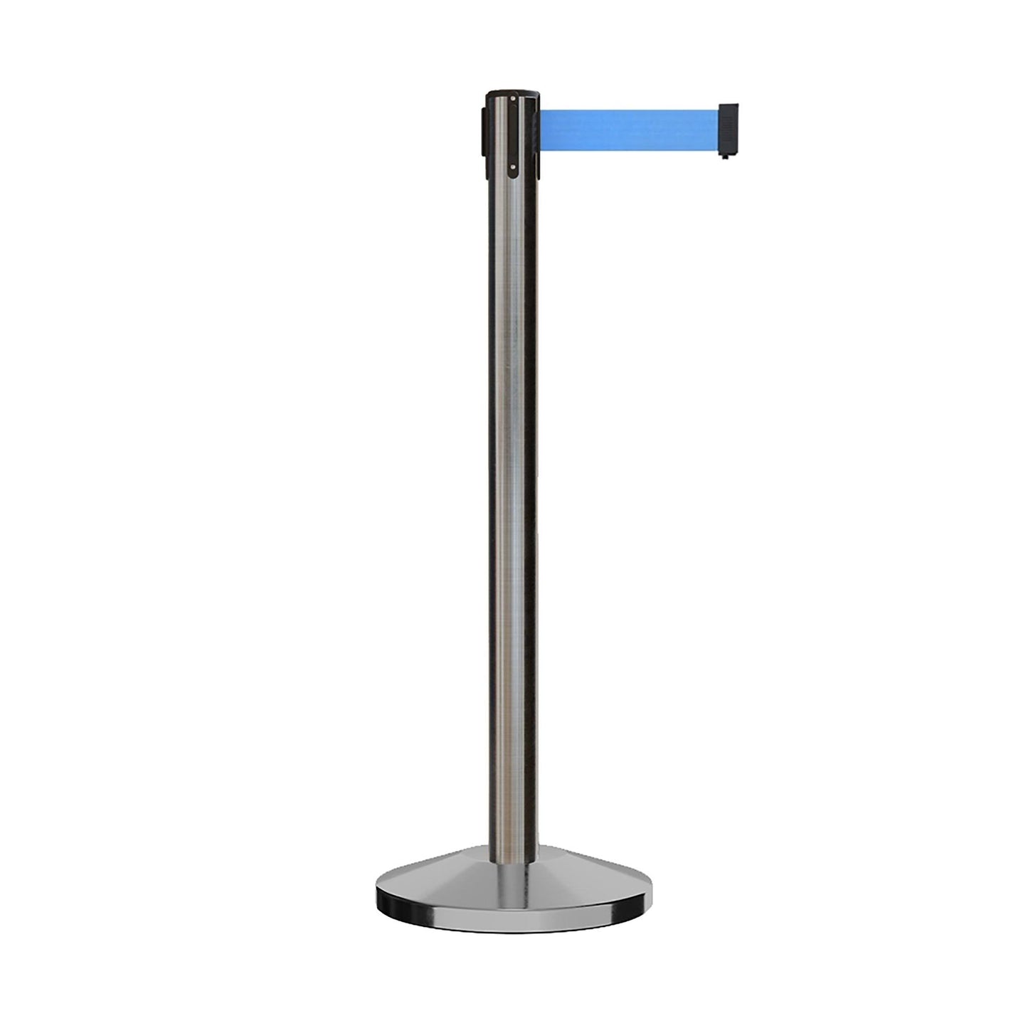 CCW Series RBB-100 Retractable Belt Barrier Satin Stainless Steel Post - 10.5 ft. Belt by Crowd Control Warehouse MCU0_O9ALJ56