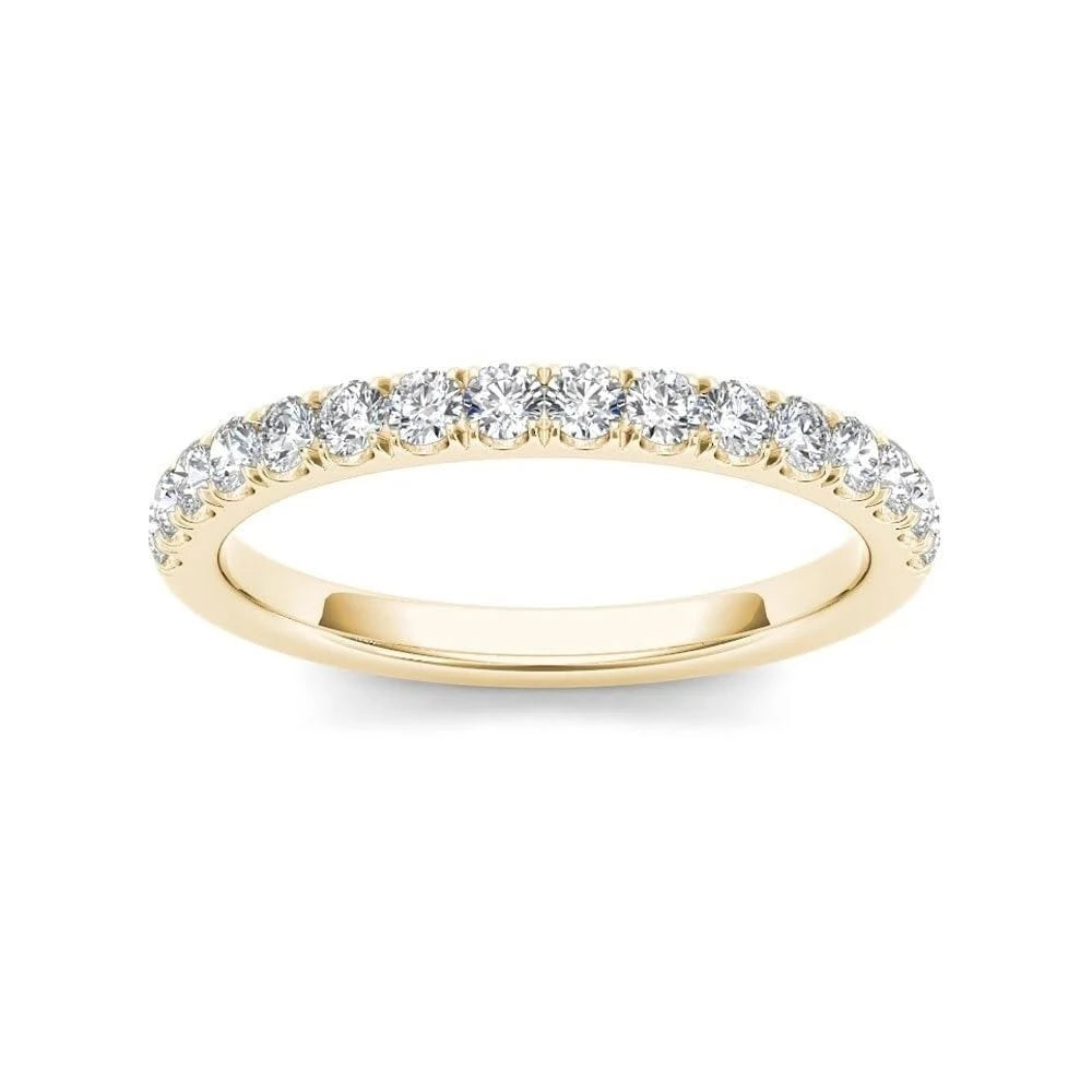 De Couer 10K Yellow Gold 1/3ct TDW Diamond Wedding Band (Size Size: 8), Womens STG7_G9AMV47