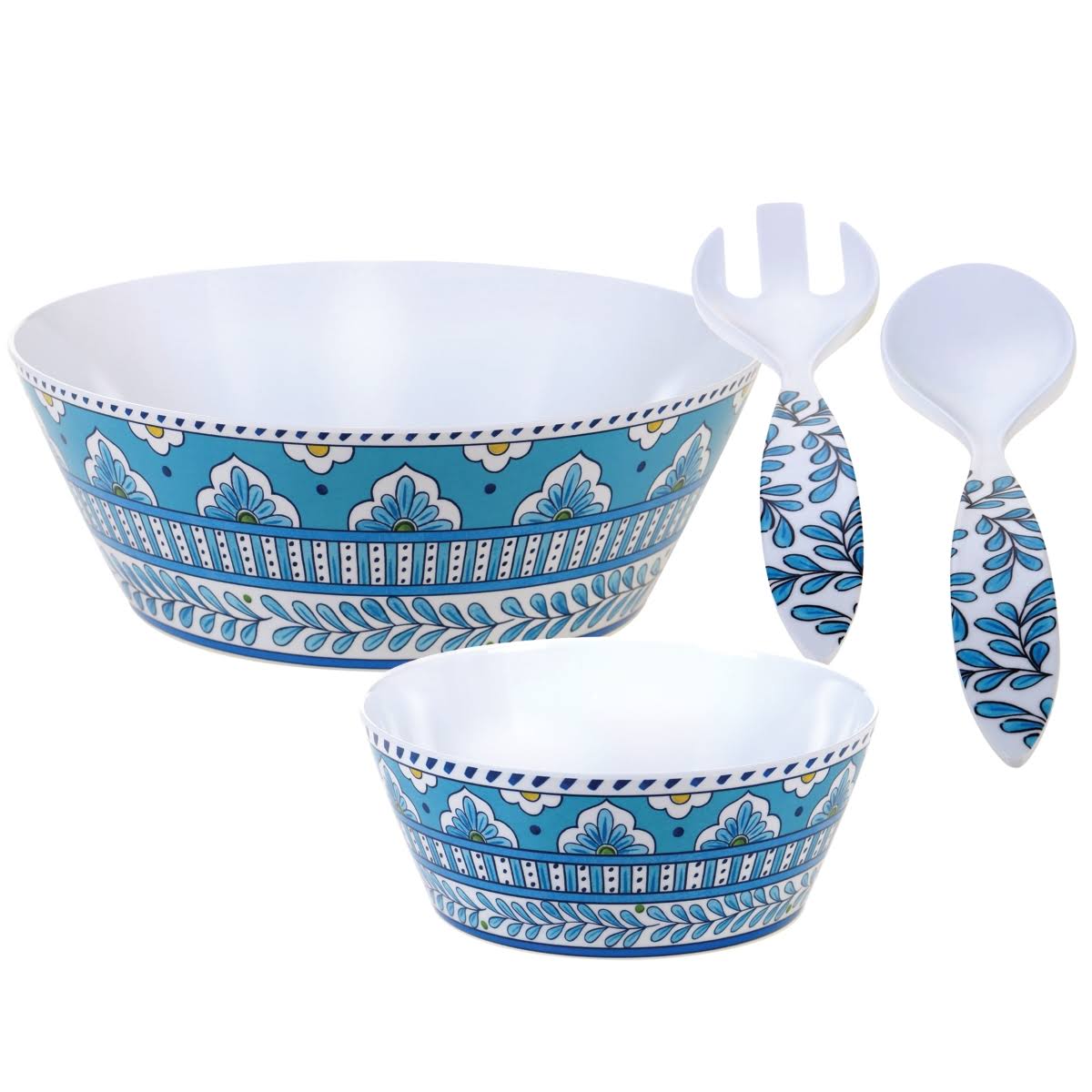 Certified International Topaz 7 PC Melamine Salad Set - Blue, Teal, White HMS3_X6IRA23