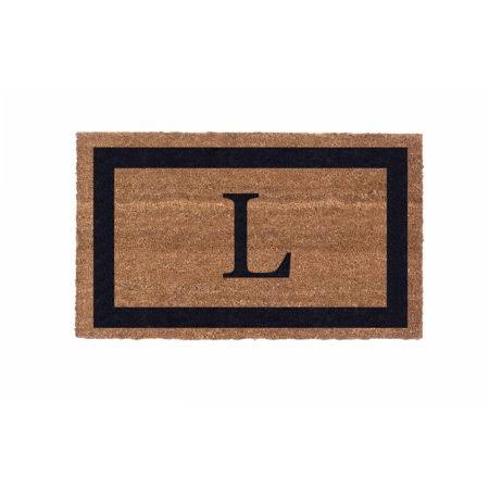 Cocomatsnmore Monogram (Q) Vinyl Backed Black Single Border Doormats 38 inch x 60 inch, Beige QGQ3_F0XBB05