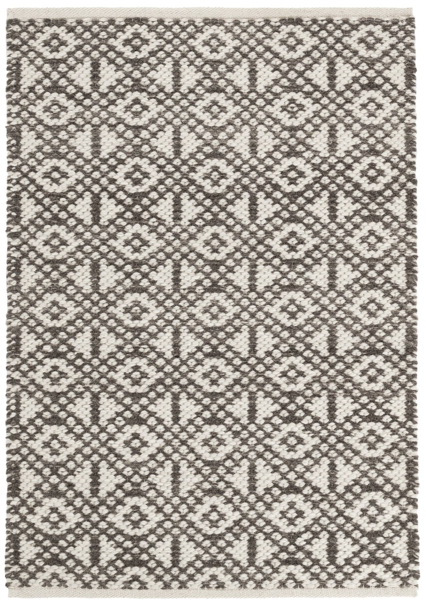 Dash and Albert Hopscotch Grey Woven Wool Rug DCT0_V0UHS25