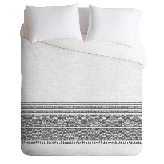 Deny Designs Holli Zollinger French Linen Charcoal Tassel King Duvet Set - Multi OFM3_Z7HTP45