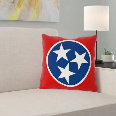 Centers Tennessee Flag in , Cotton Twill/Throw Pillow-Concealed Zipper-Indoo East Urban Home Size: 20x22 x 20 YDP3_Q0YRX08