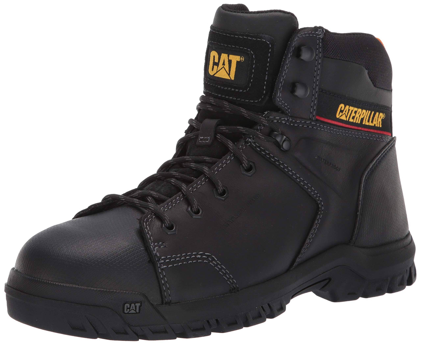 Caterpillar Boots: Mens P91114 Black Wellspring Steel Toe Metatarsal Guard Waterproof Work Boot JYC6_O6WCH67