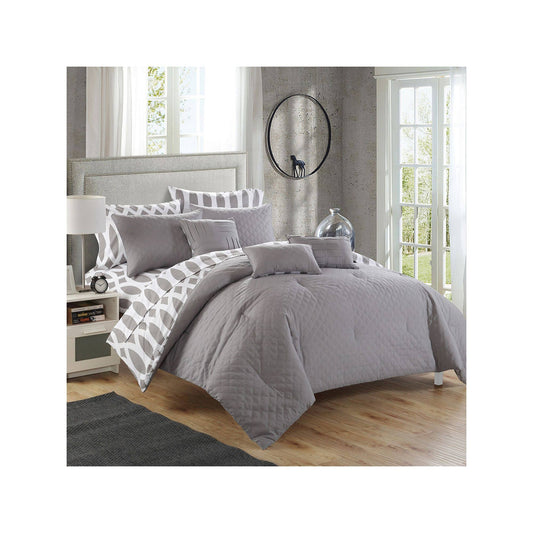 Chic Home Holland 10-pc King Comforter Set - Grey JYY1_I2XNE02