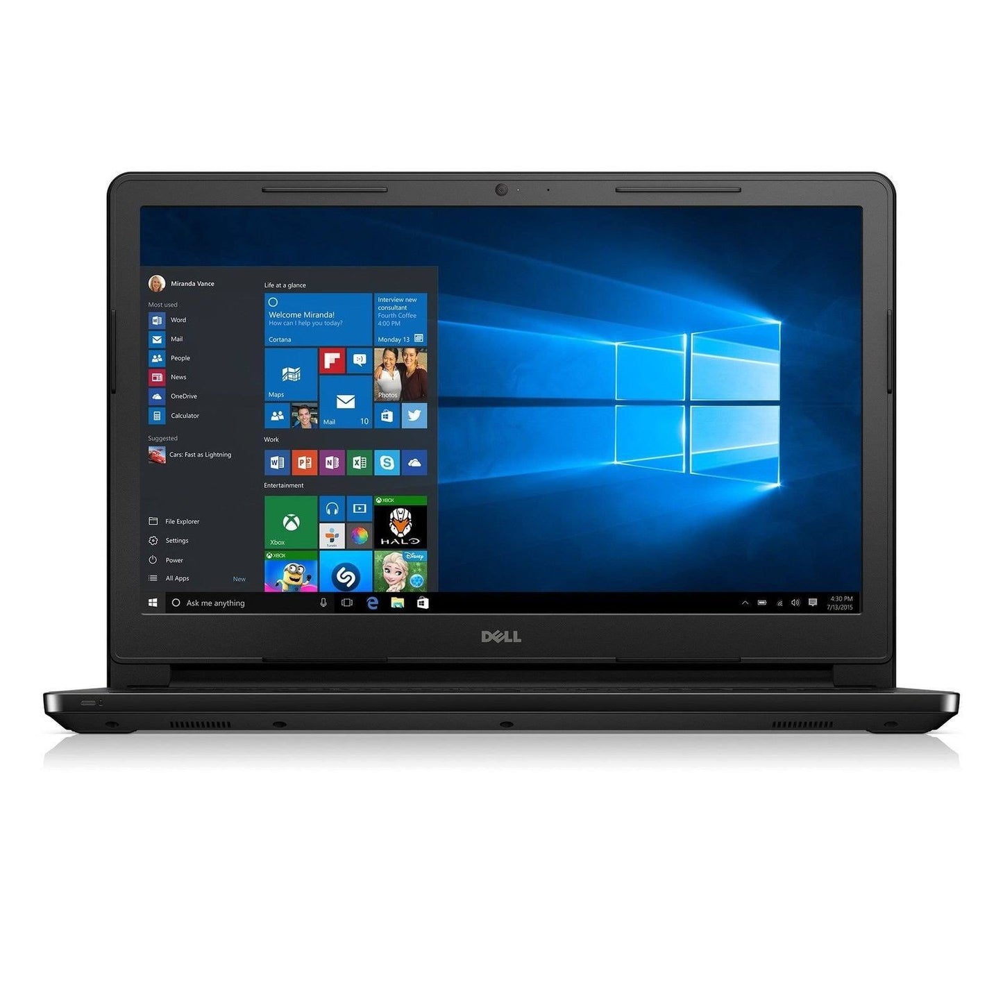 Dell i3552-3240BLK 15.6x22 Notebook - Intel Pentium N3700 1.6 GHz - 4 GB RAM - 500 GB HDD - Black - Windows 10 Black SCR0_P2VAT23