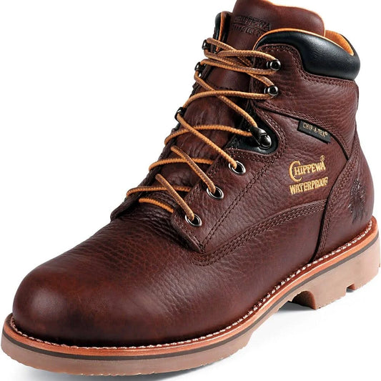 Chippewa Mens 6-Inch Waterproof Insulated Work Boots Brown QTA4_I1UKR19