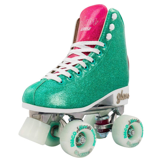 Disco Glam Roller Skates | Glamorous Glitter Quad Skates Teal Glitter / US Mens 2 | US Ladies 2 | EU 33 HPX6_L1RPR41