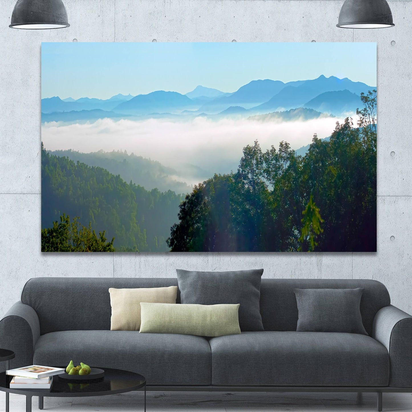 Designart Morning in Blue Ridge Parkway Landscape Canvas Wall Artwork Print - 40 in. Wide x 20 in. High CBJ5_Y0MQO34