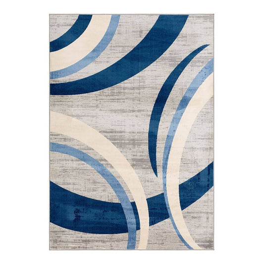 Decor 140 Wings Abstract Rug, Blue, 2.5X7 ft CYK4_G5VWK80