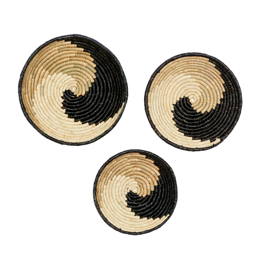 Chelsea Grove Black Wood Boho-Style Wall Decor Set of 3 DQE5_Q5XQJ77