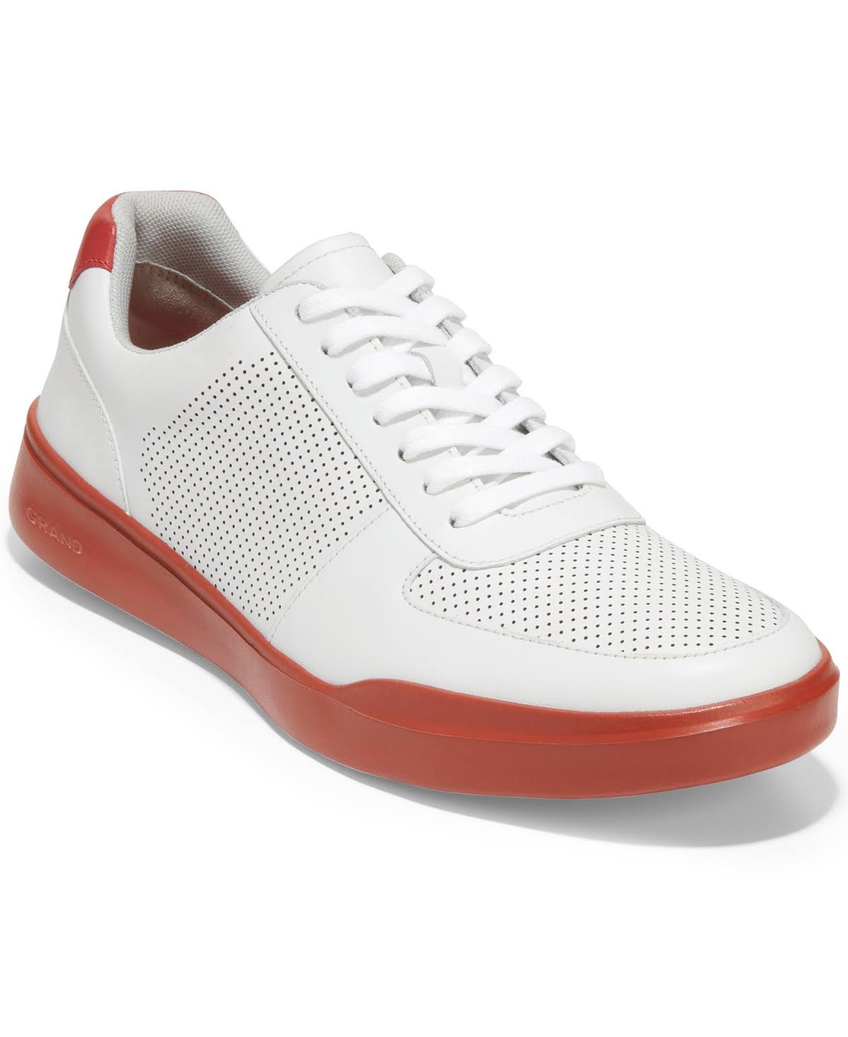 Cole Haan Mens Grand Crosscourt Modern Sneaker - Optic White-Cinnabar LNC7_A5AJO66