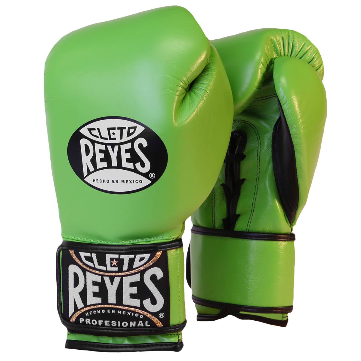 Cleto Reyes Lace Up Hook and Loop Hybrid Boxing Gloves - Citrus Green SEV7_J2OJP65