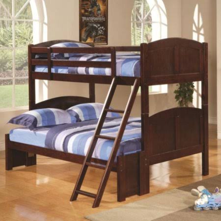 Coaster Furniture Parker Collection Twin Over Full Panel Bunk Bed with Optional Underbed Storage, Brown PBF3_A6IPO30