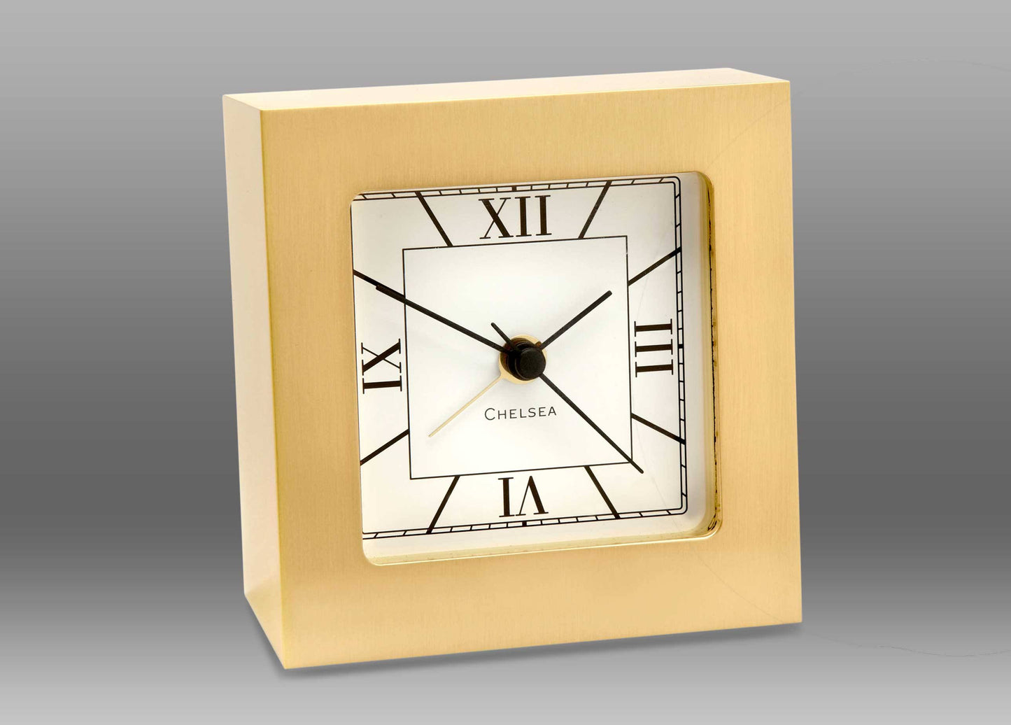 Chelsea Brass Square Desk Alarm Clock EUF4_B4FIO52