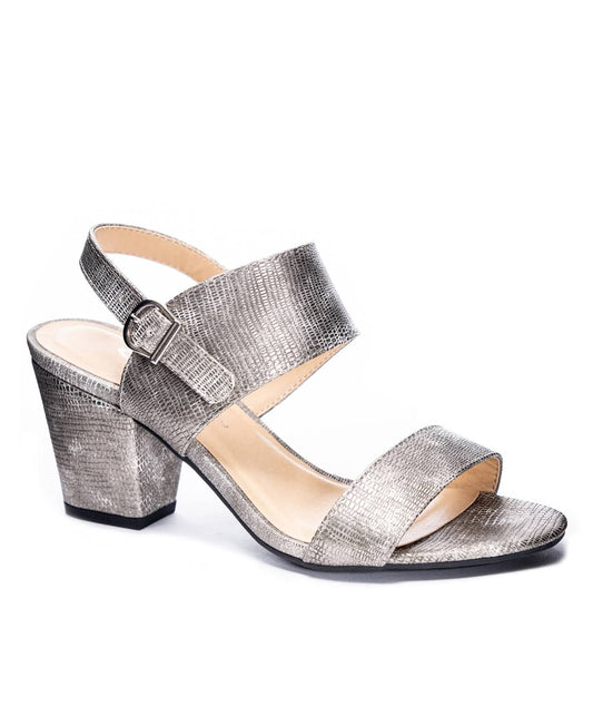 CL by Chinese Laundry Womens Spot on Block Heel Sandals - Pewter EGX1_H3CAS30