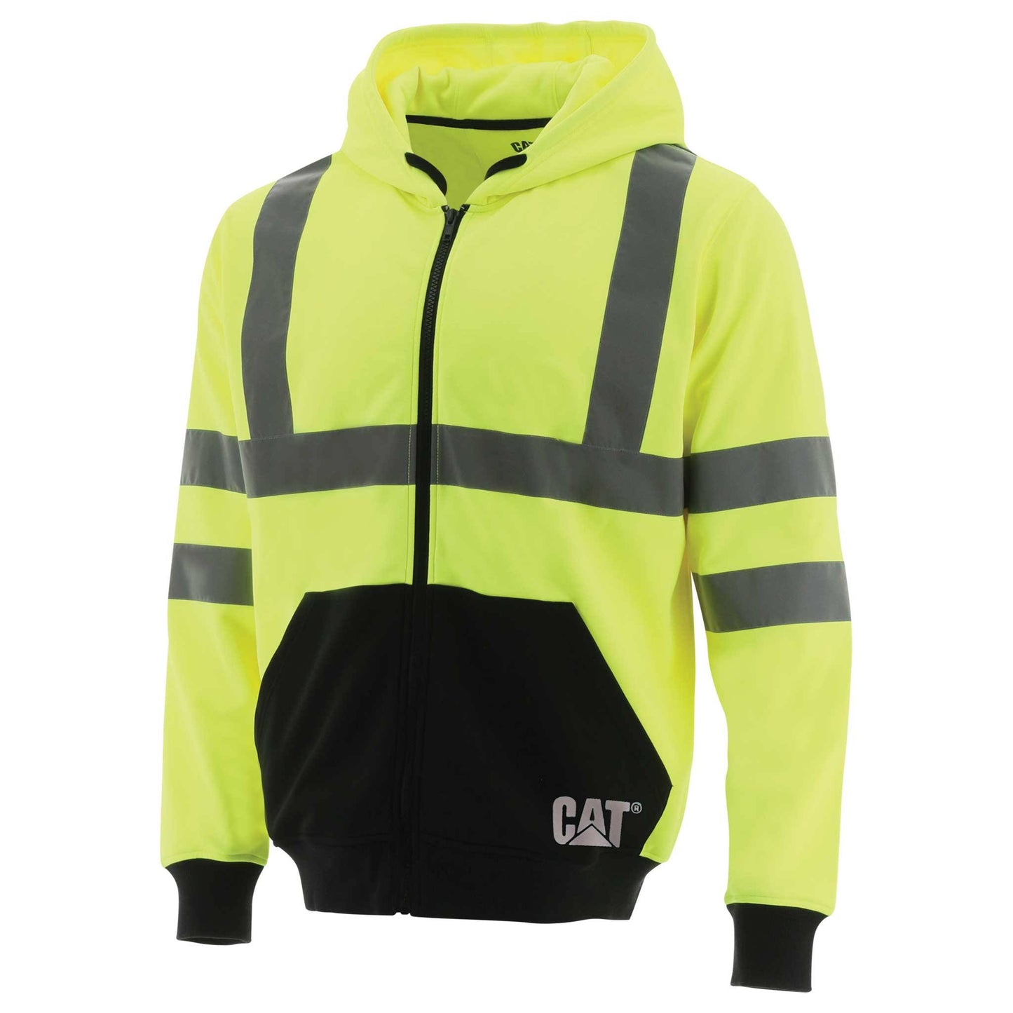 Caterpillar Mens Hi-Vis Full Zip Hooded Sweatshirt BQC3_I9EAQ53