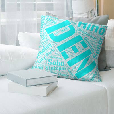 Colorado Districts Word Art Leather Throw Pillow Cover East Urban Home Size: 14x22 x 14 WXX0_H9NAD74