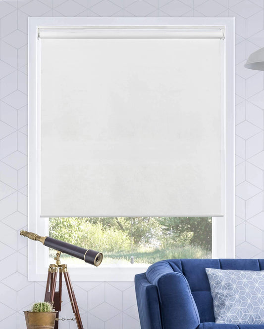 Chicology Light Filtering Snap-N&-Glide Cordles Roller Shades, Size: 53 inch x 72 inch, White YAJ8_G5HGY57