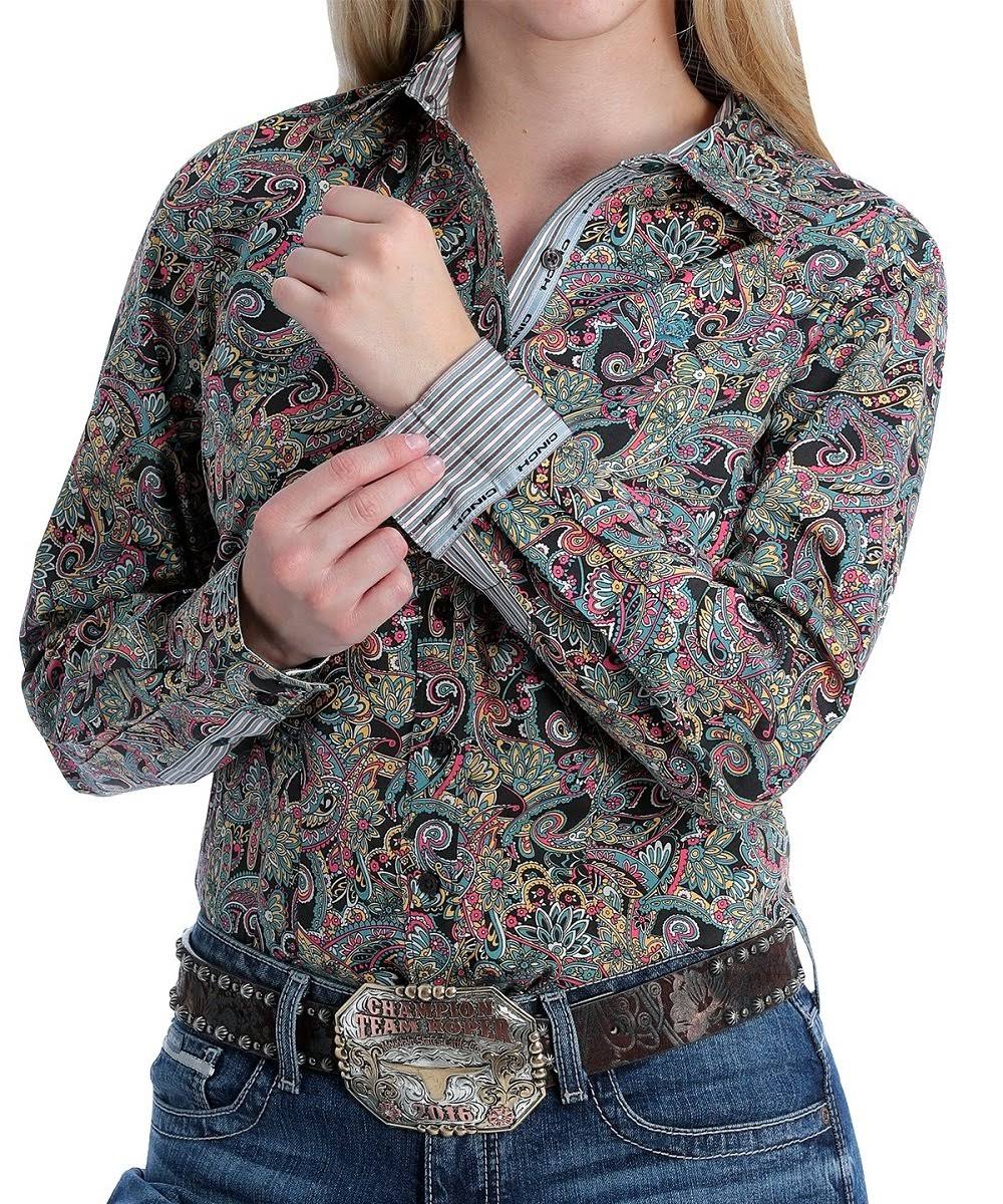 Cinch Womens Multi Paisley Print Long Sleeve Western Shirt YCX6_Q1MTT01