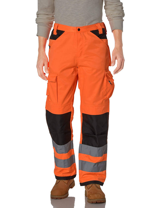 Caterpillar Mens Apparel Hi-Vis Trademark Work Pant Hi-Vis Orange-Black 40/30 IQM5_M1XYS42