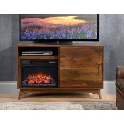 Dees TV Stand for TVs Up to 52x22 with Electric Fireplace Included Corrigan Studio IJJ8_I3OYJ37