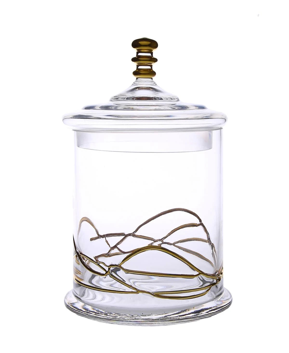 Classic Touch CSJG390 5.5 x 8.75 in. Glass Jar Lid with 14K Gold Swirl Design FEO2_E4ZZB30