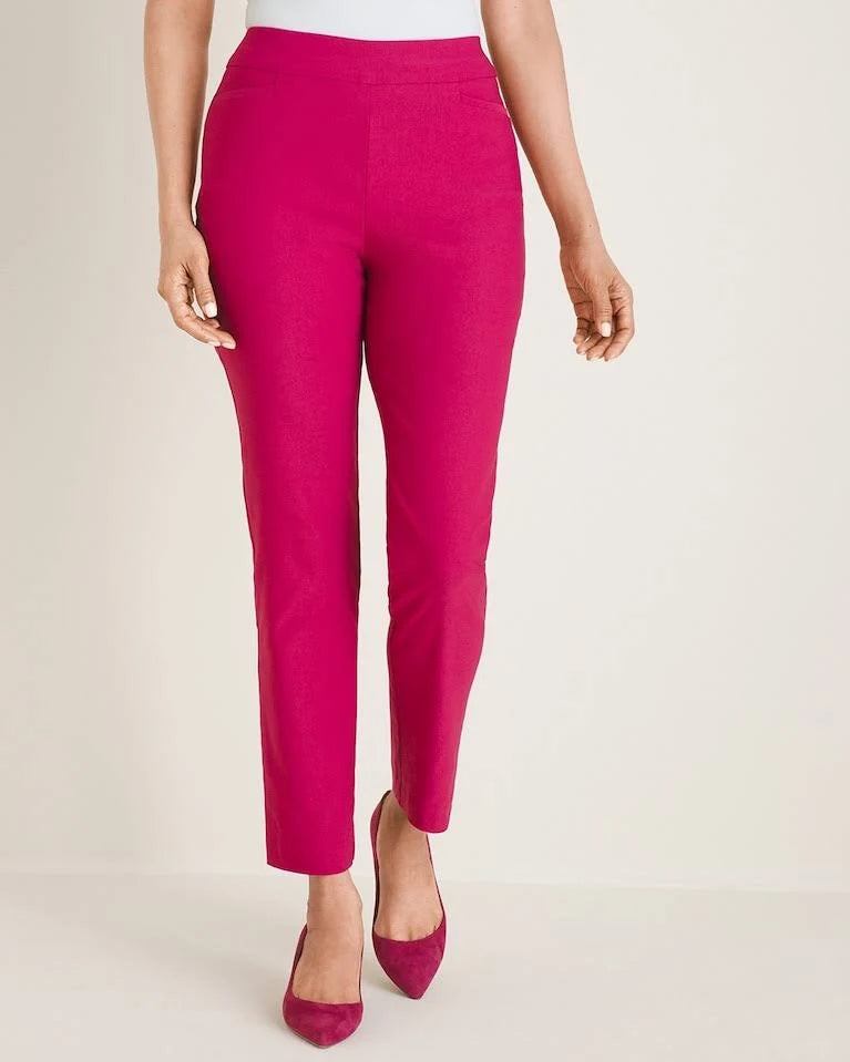 Chico&s Womens So Slimming Brigitte Back-Slit Slim Ankle Pants, Raspberry ASC3_A0SAG43