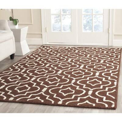 Clapham Geometric Handmade Tufted Wool Brown/Ivory Area Rug Charlton Home Rug Size: Rectangle 8& x 10& HRJ1_H7EBG59