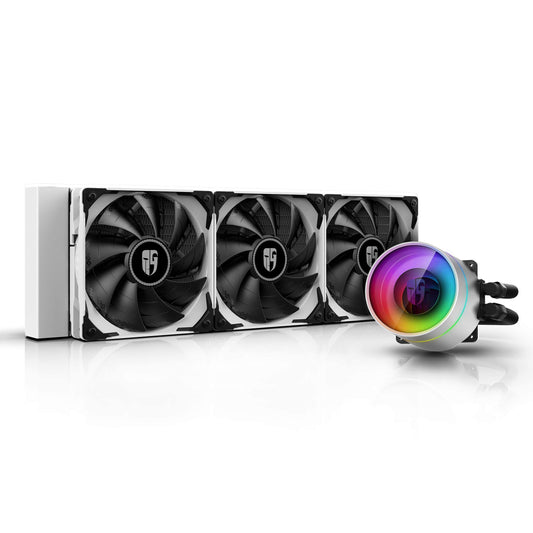 DEEPCOOL Castle 360EX White, Addressable RGB AIO Liquid CPU Cooler, Anti-Leak Technology INSIDE, Cable Controller and 5V Add RGB CGX3_W7FEF43