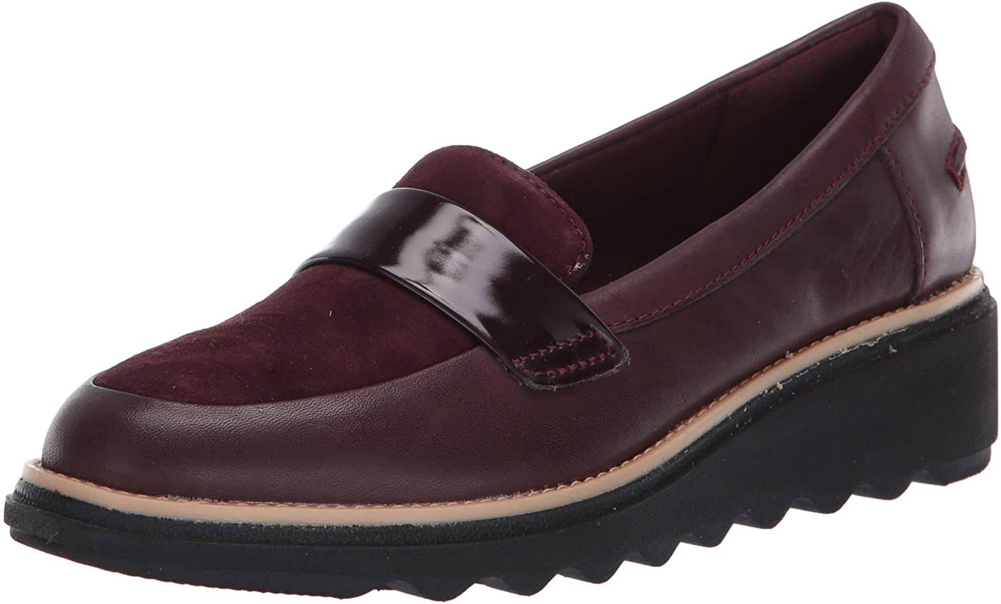 Clarks Womens Shoes Sharon Gracie Closed Toe Loafers, Burgundy Combi SLL2_C7SKD90