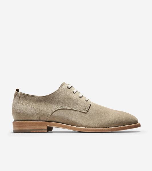 Cole Haan Feathercraft Grand Blucher Oxford Desert Beige Suede, Mens, Size: 8.5 AYM5_K7CVH38