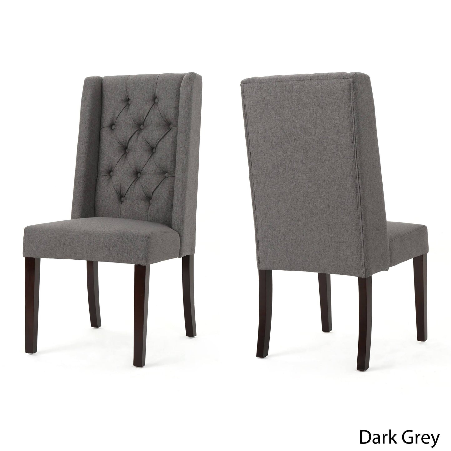 Christopher Knight Home Blythe Tufted Fabric Dining Chair by (Set of 2), Dark Grey KQJ4_Y1KKI53