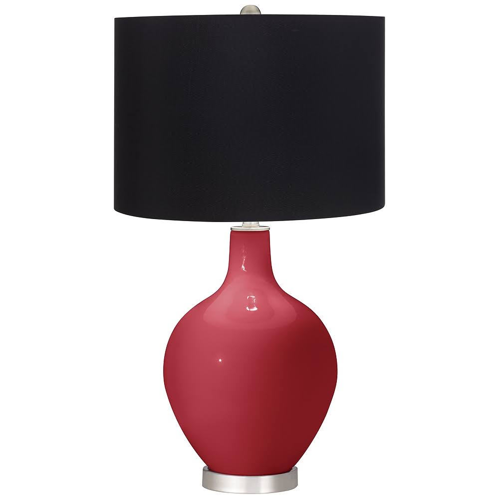 Color + Plus Samba Red Black Shade Ovo Table Lamp XHY1_D8HQH43