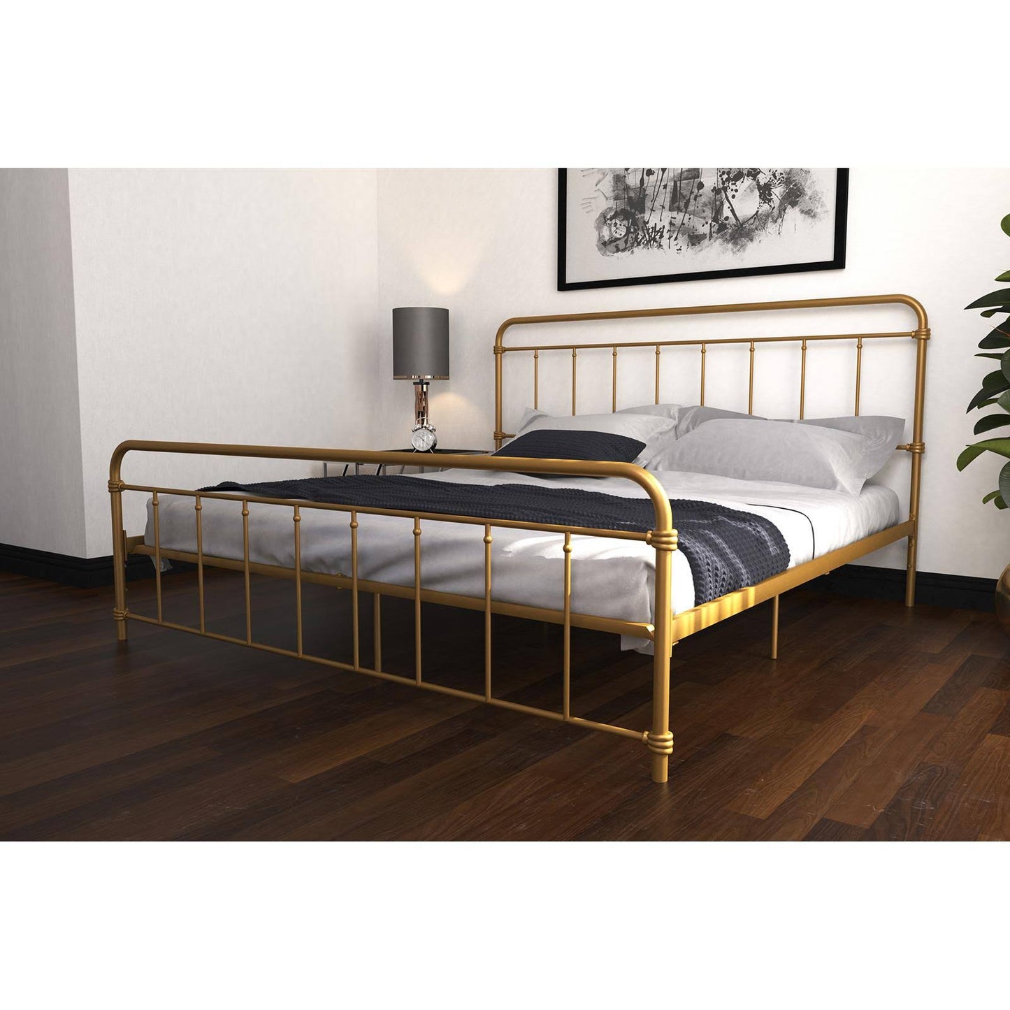 DHP Wallace Metal Platform Bed, Size: Queen, Gold DCB4_F7CFV03