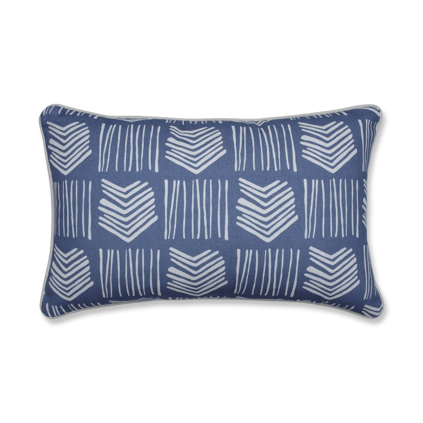 CC Home Furnishings 18.5x22 White and Blue Aero Shaft and Vertical Lines Indoor Rectangular Throw Pillow 32923127 KPL3_K5YDB43