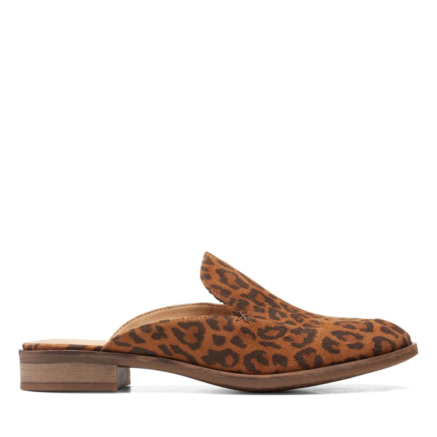 Clarks Collection Womens Trish Plant Mules - Leopard Print Suede WSQ3_J5LKW35