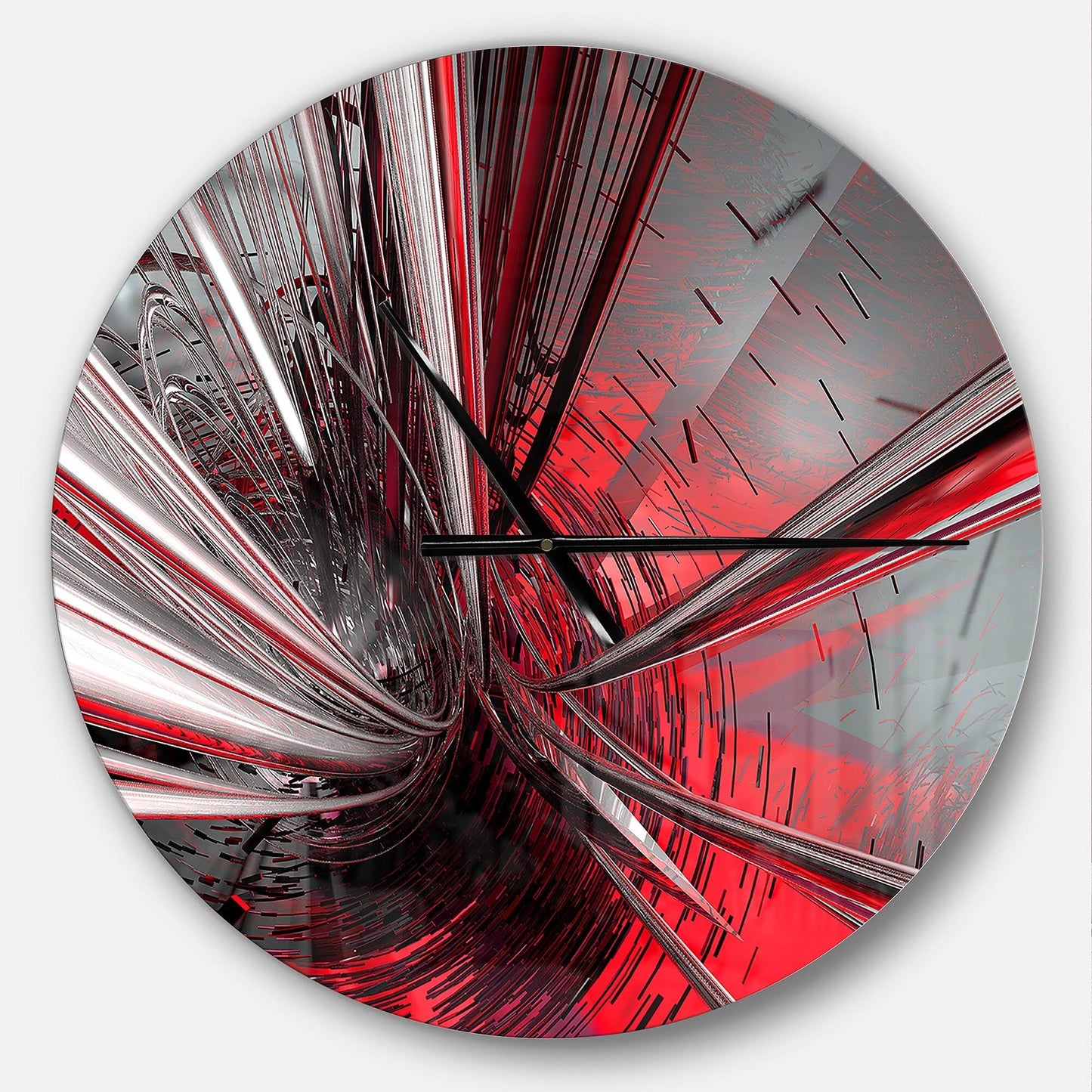 Designart &Fractal 3D Deep Into Middle & Modern Wall Clock, Size: 23 inch x 23 inch, Red HEW8_G7KNF63