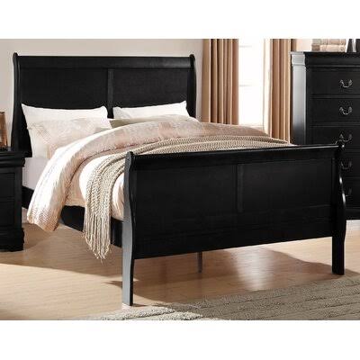 Darby Home Co Elim Sleigh Bed, Size: Full, Black BNO3_U7AOP89