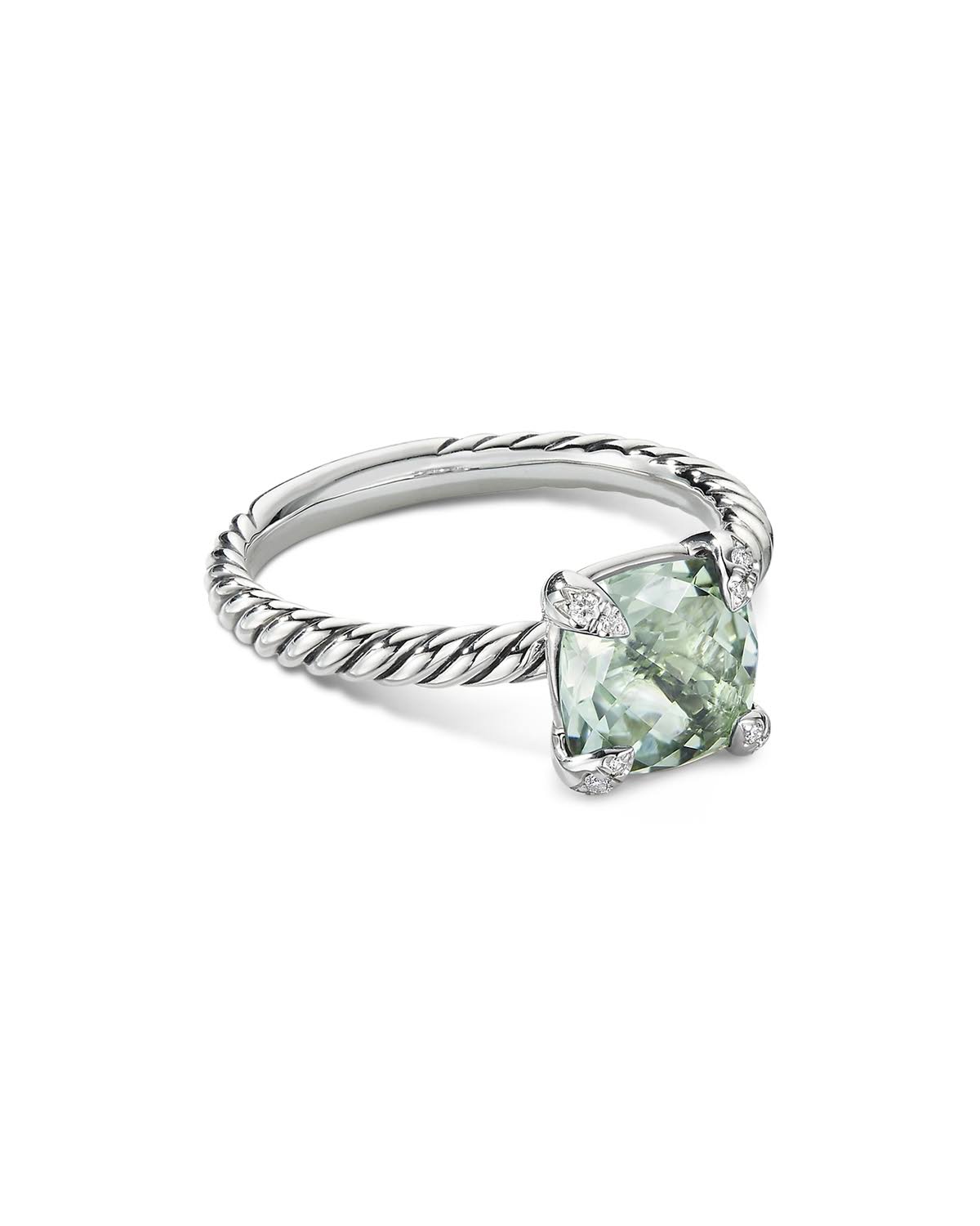 David Yurman Chatelaine Ring with Prasiolite and Diamonds QQM6_C6YAR77