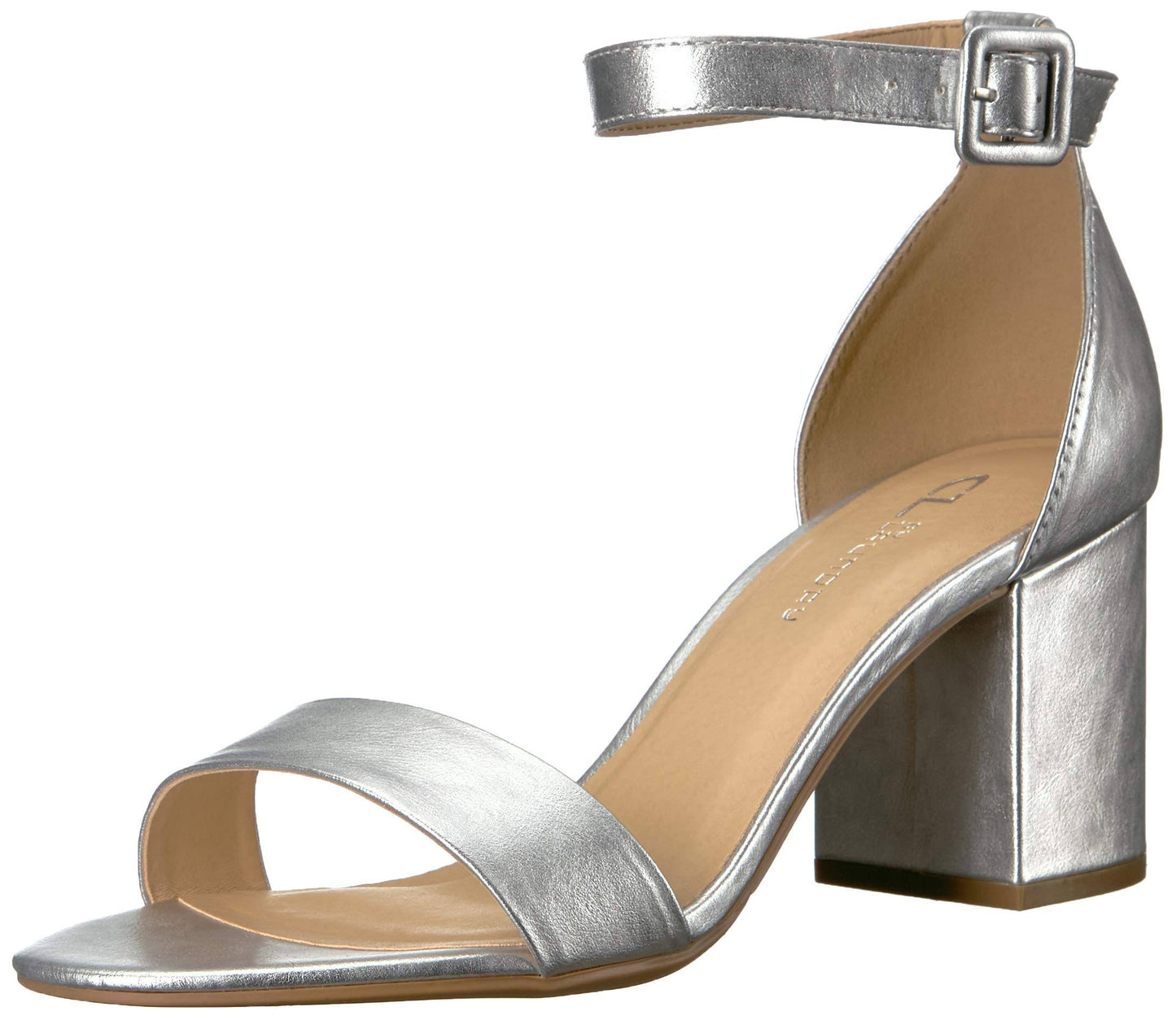 CL by Laundry Jody Sandal | Womens | Silver Metallic | Size 8.5 | Sandals | Ankle Strap | Block JWP0_Q1YYR38