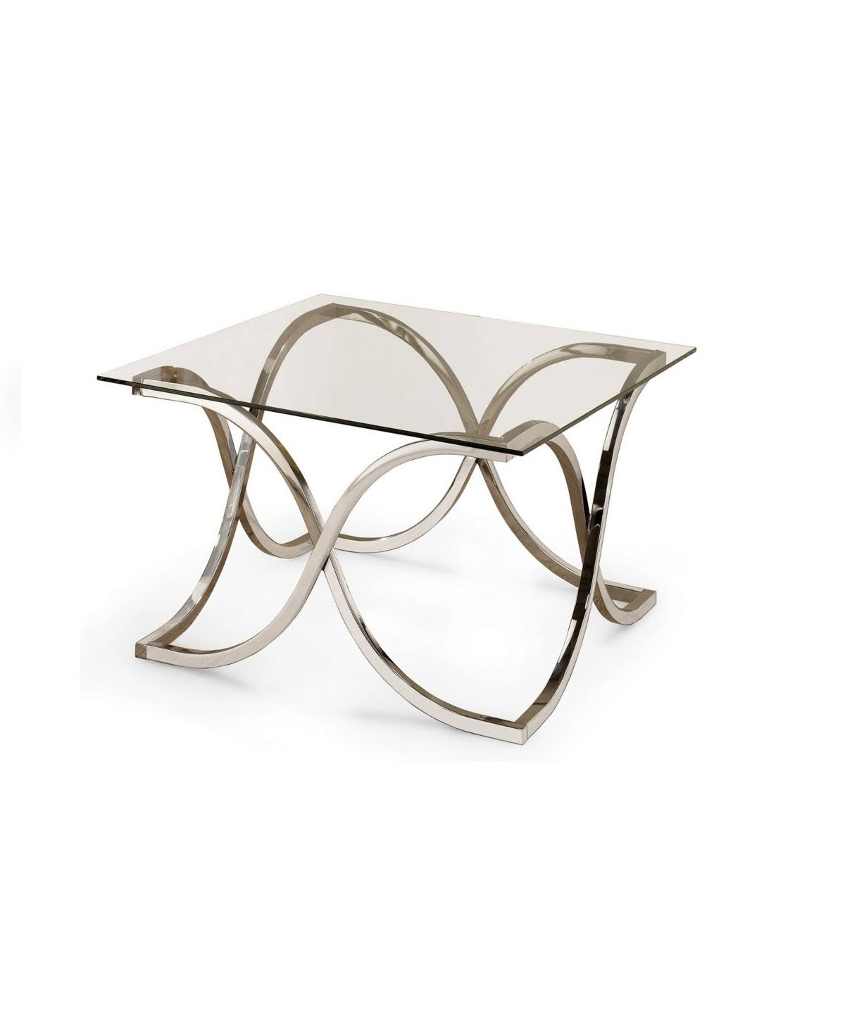 Claudio Coffee Table with Tempered Glass Top - Silver PRO1_N2LHW33