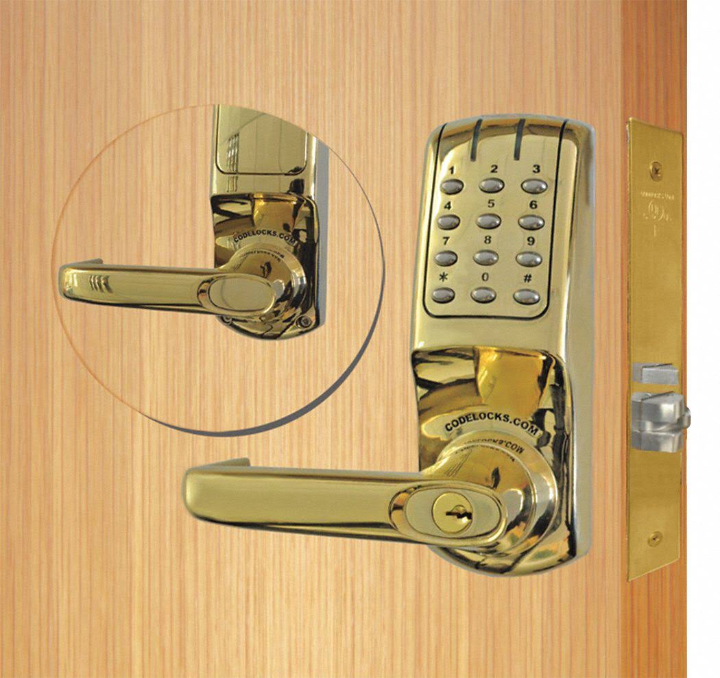 Codelocks CL5250-PB Electronic Key Lock,ANSI/BHMA TOW3_Z1THK54